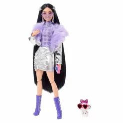Barbie Veste Avec Cheveux Et Bottes Violettes Poupée Extra